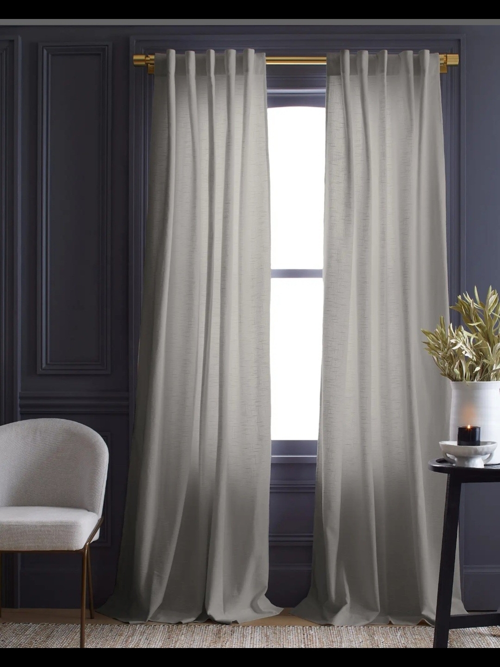 Quince Cotton Slub Curtains In Cloud Grey - Set Of 2